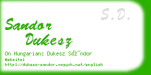 sandor dukesz business card